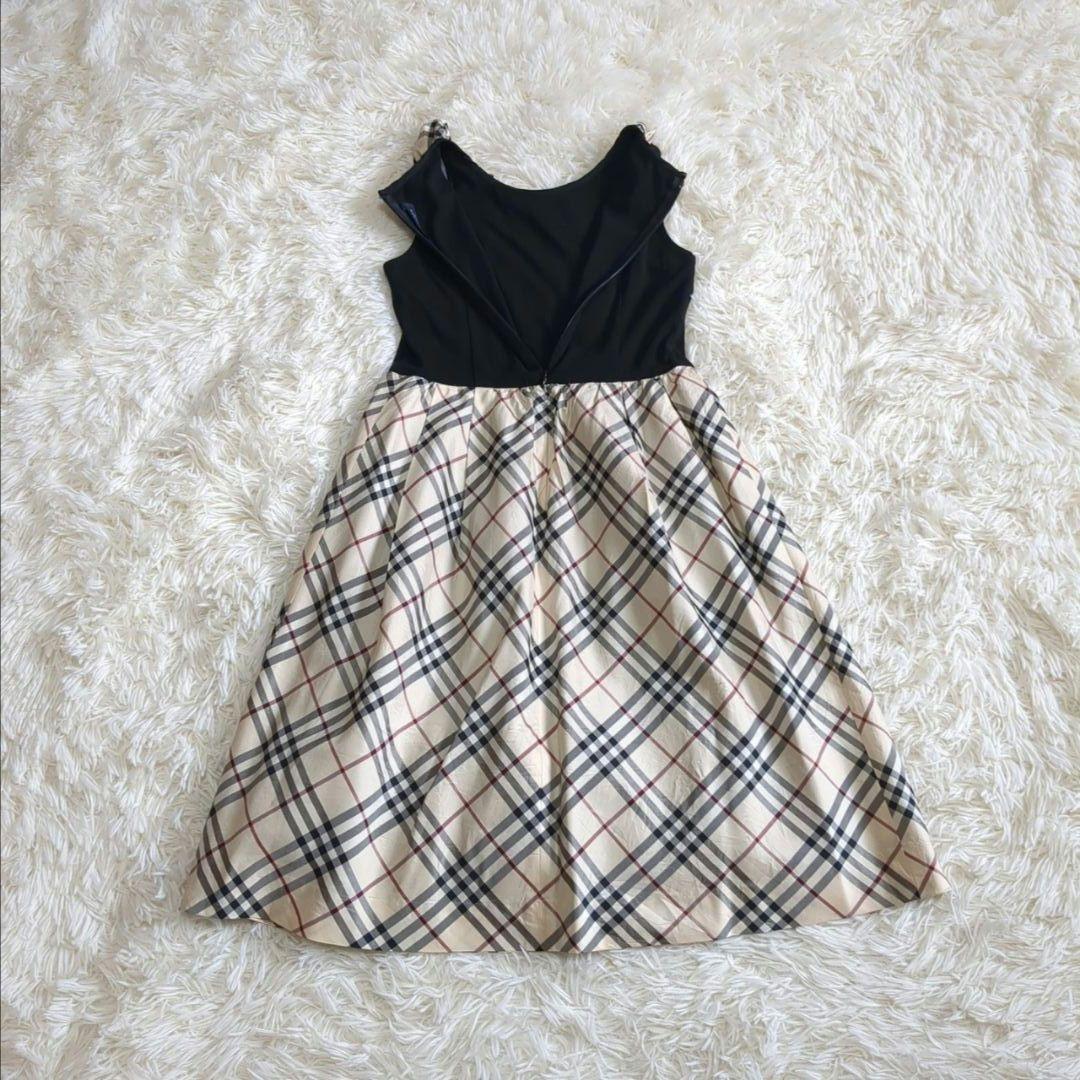 専用 極美品✨バーバリーロンドン ノースリーブワンピース ノバチェック シルク混