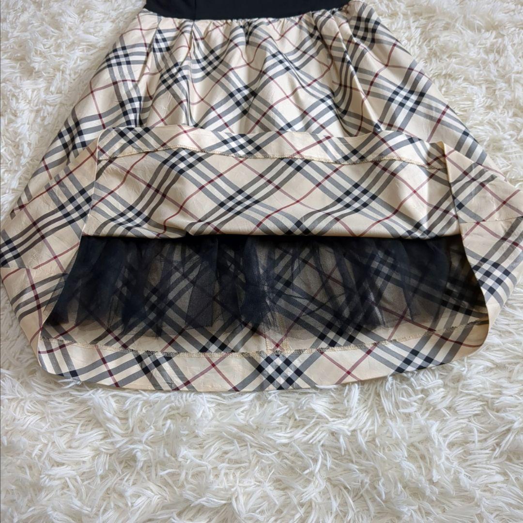 専用 極美品✨バーバリーロンドン ノースリーブワンピース ノバチェック シルク混