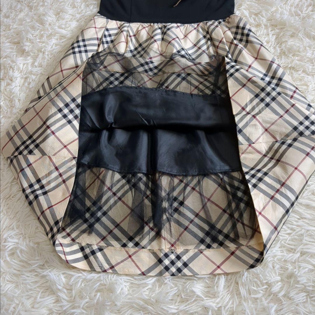 専用 極美品✨バーバリーロンドン ノースリーブワンピース ノバチェック シルク混