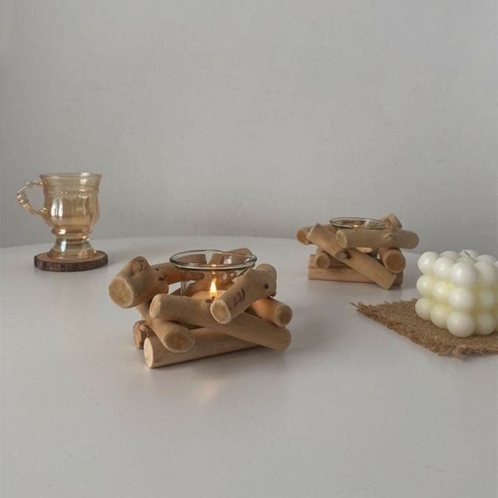 ヴィンテージ流木キャンドルホルダー素朴な飾り