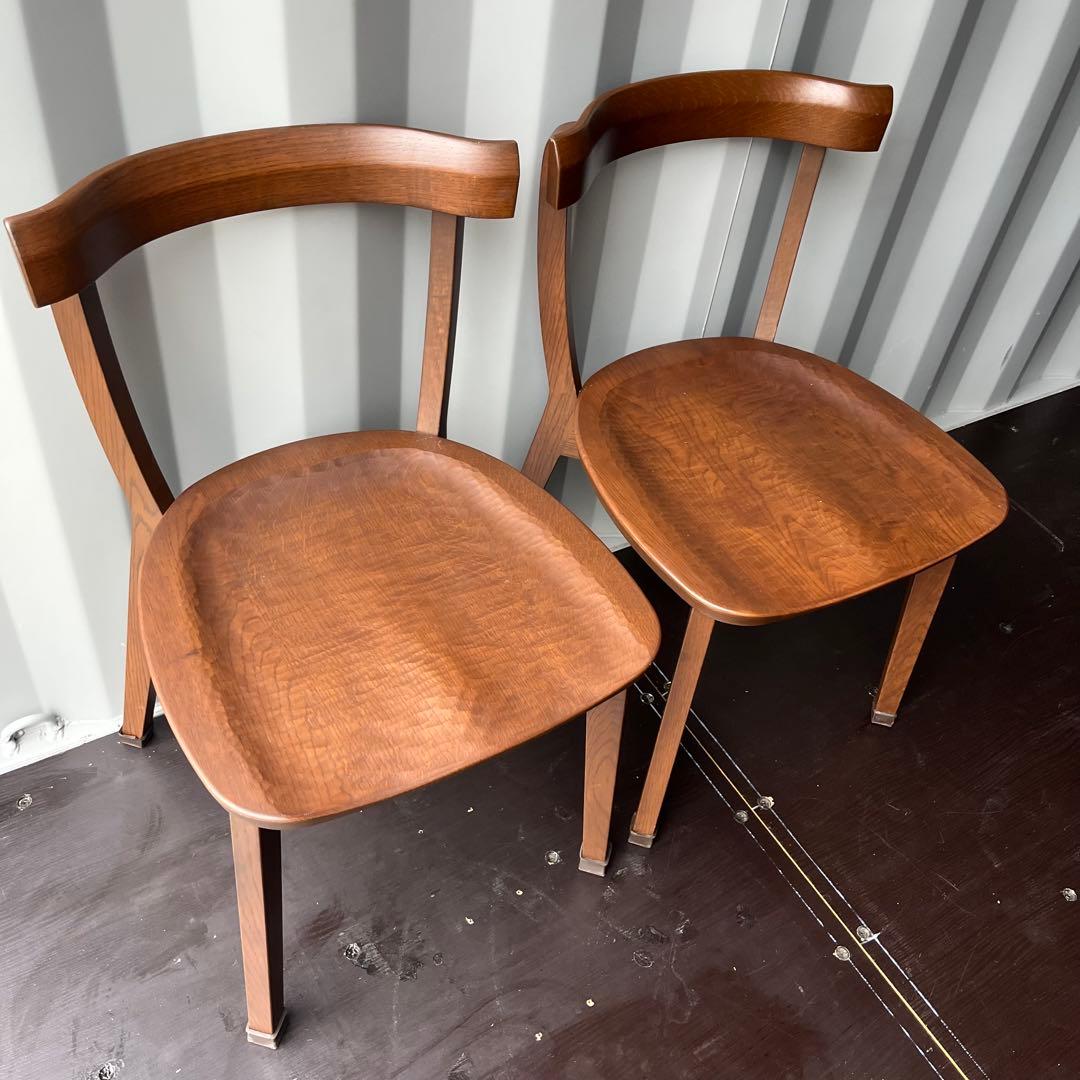 取付無料！葉山家具 天然木ナラ材 北欧風ナチュラルダイニングチェア2脚✨