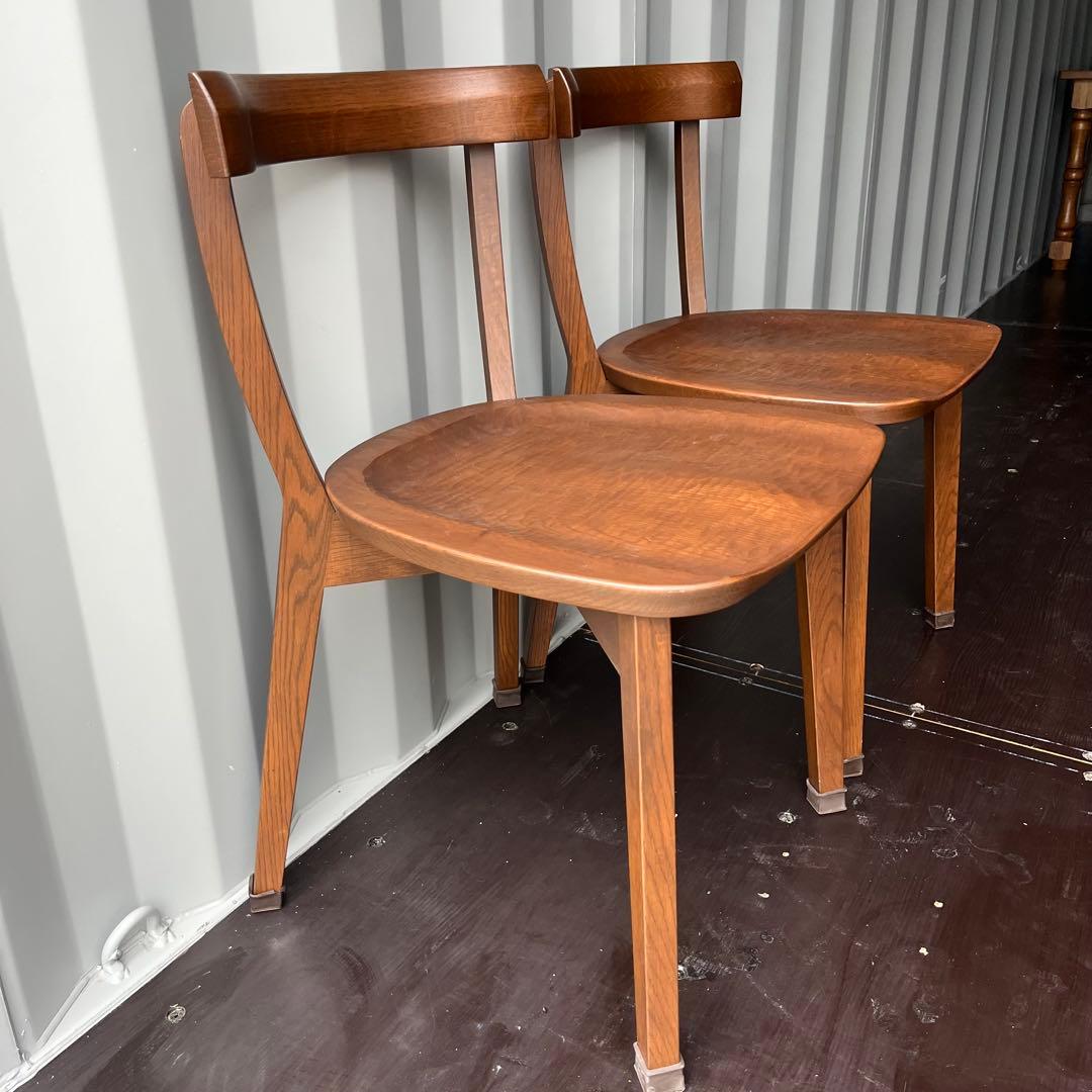 取付無料！葉山家具 天然木ナラ材 北欧風ナチュラルダイニングチェア2脚✨