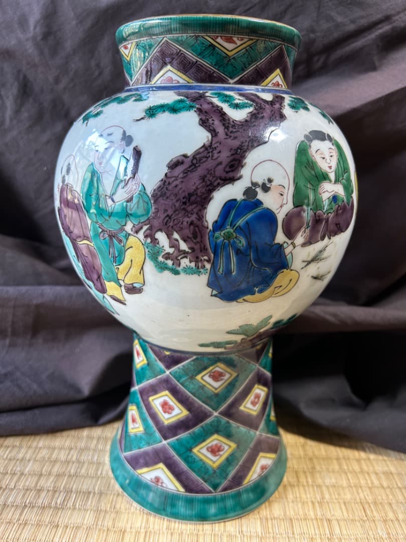 初代徳田八十吉　花入　角福