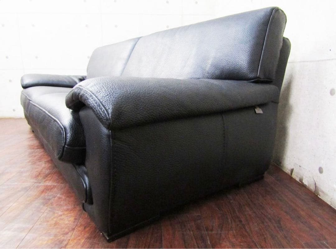⭕️ 展示品 KELVIN GIORMANI 最高級 黒総革張り 3人掛けソファ