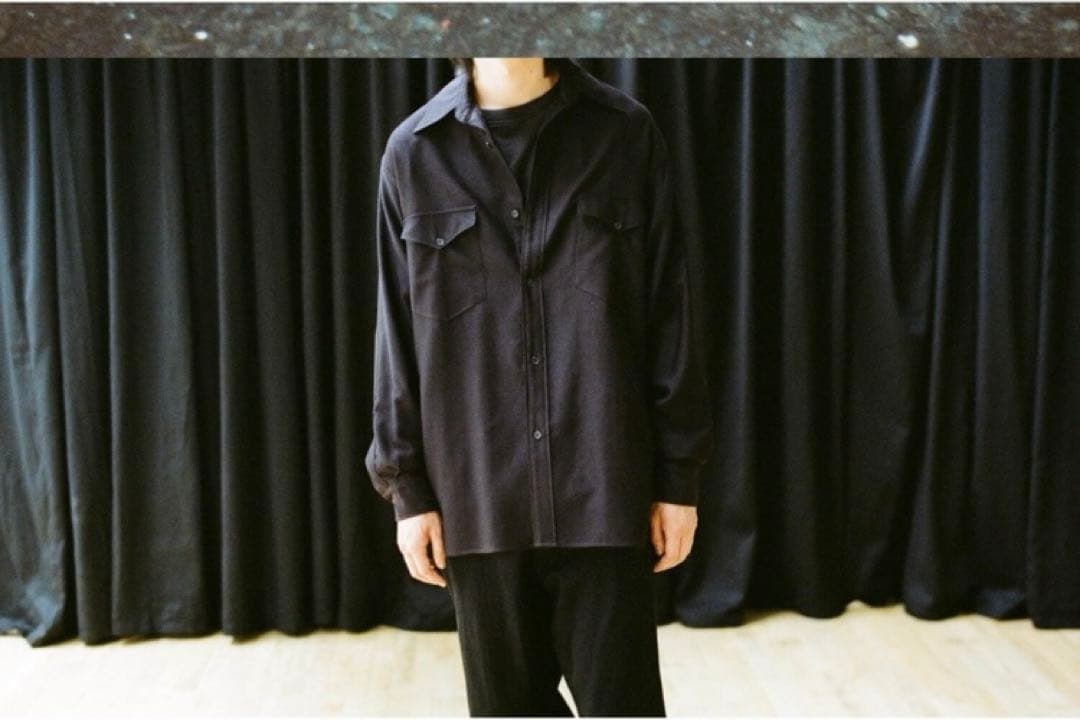 【希少品】comoli ウールモールスキンワークシャツ サイズ 1