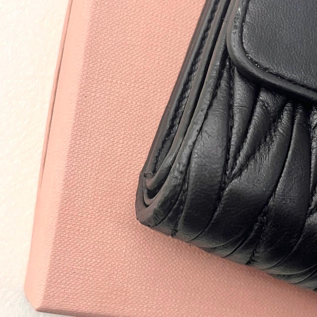 miu miu ミュウミュウ マテラッセ 三つ折り財布 ミニ 0204-①