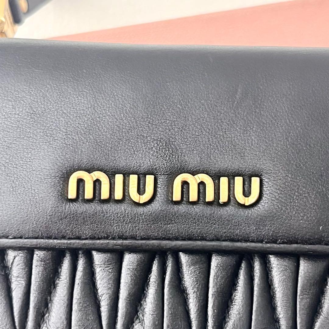 miu miu ミュウミュウ マテラッセ 三つ折り財布 ミニ 0204-①