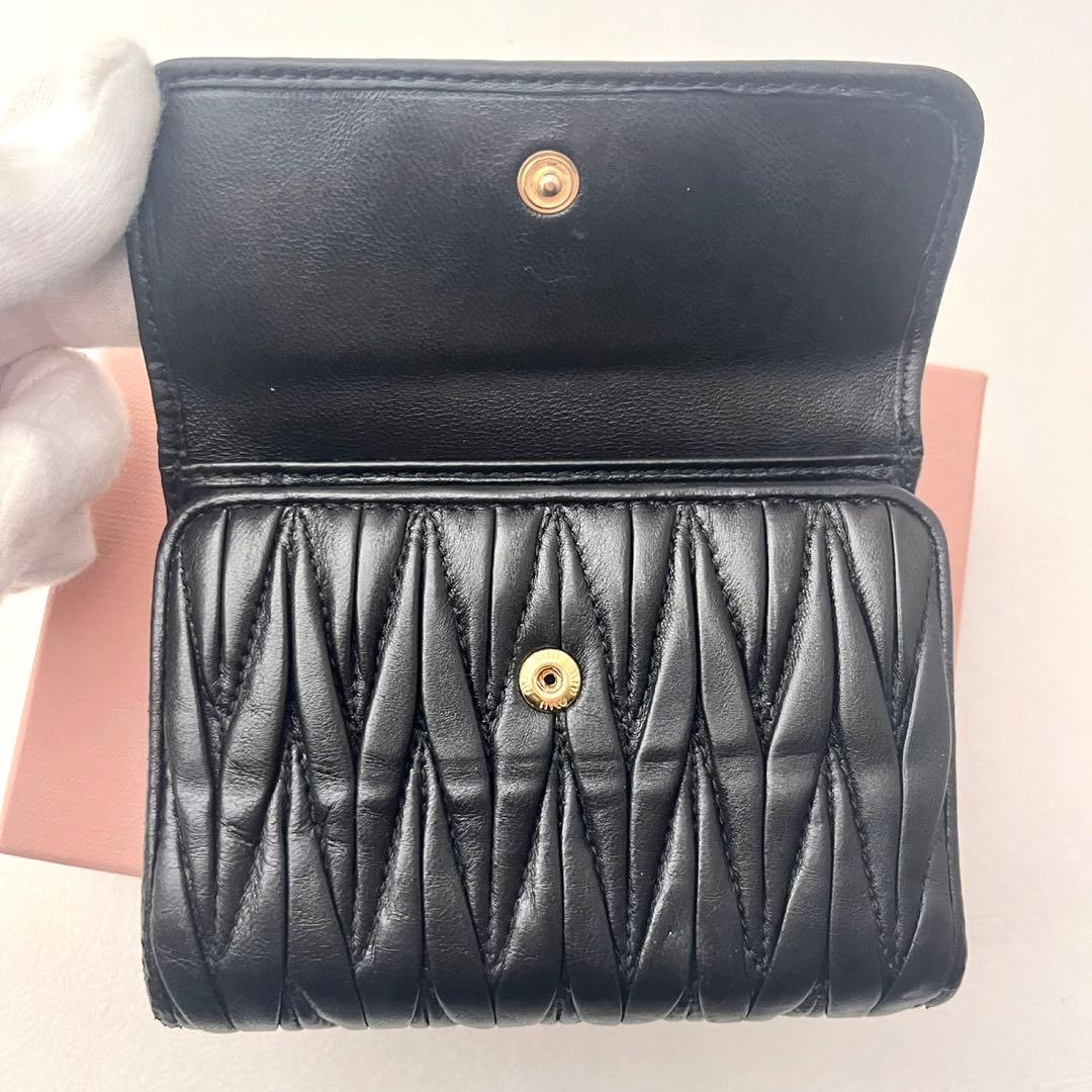 miu miu ミュウミュウ マテラッセ 三つ折り財布 ミニ 0204-①