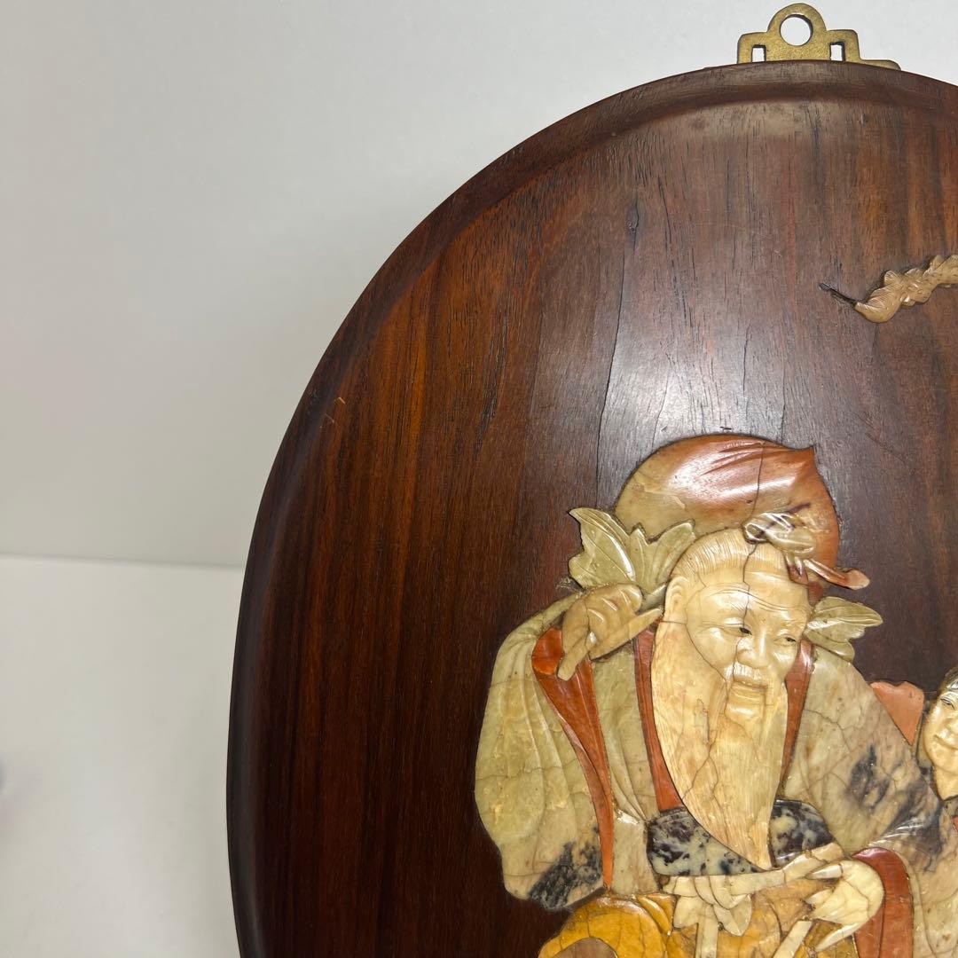 唐木　砡象嵌 壁掛　縦幅33.8cm 東K8-0115☆2F トヒチル