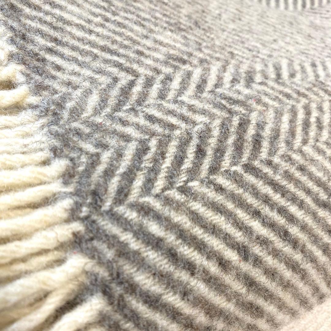 Jacobs Wool ヤコブウールブランケット グレー 膝掛け ソファーカバー