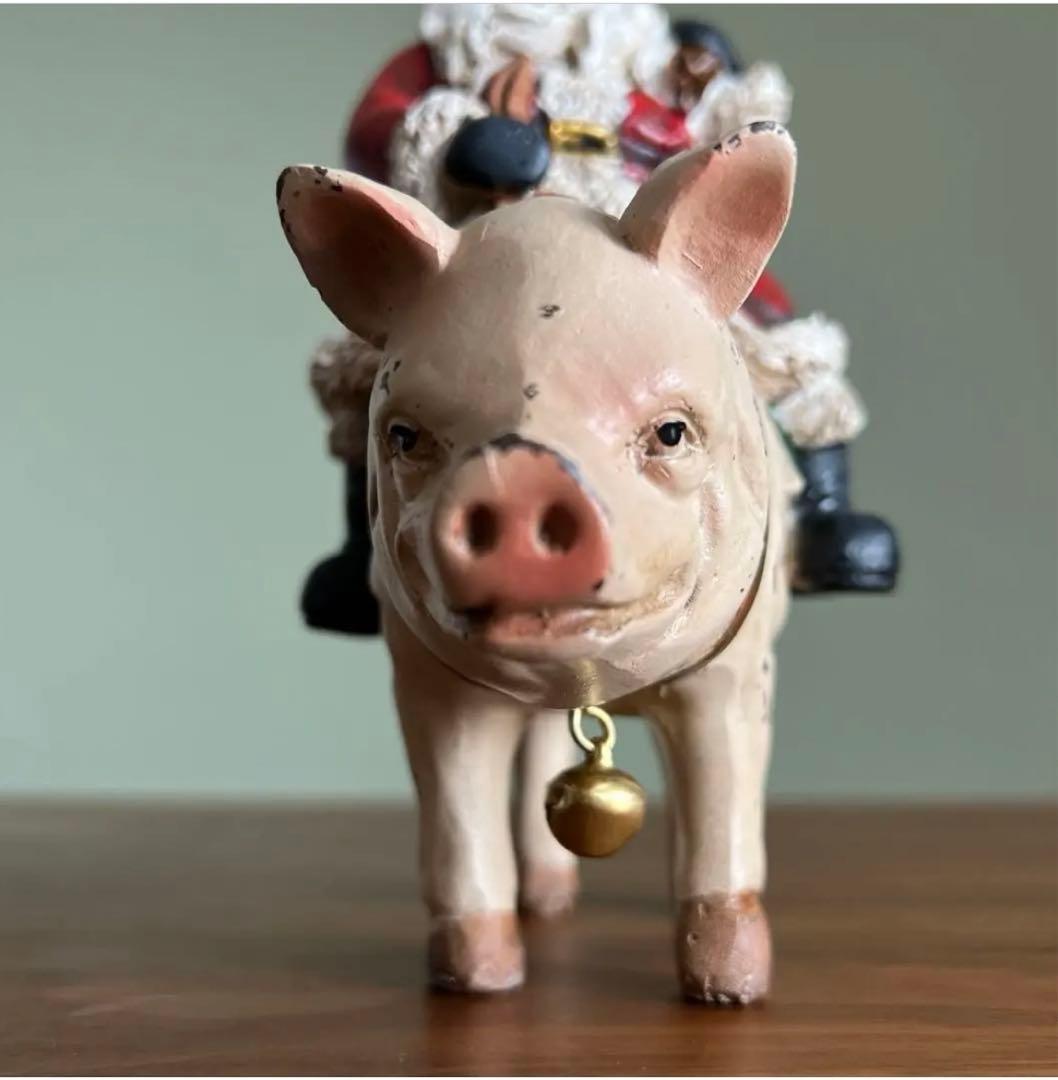サンタクロース　豚　置物　アンティーク
