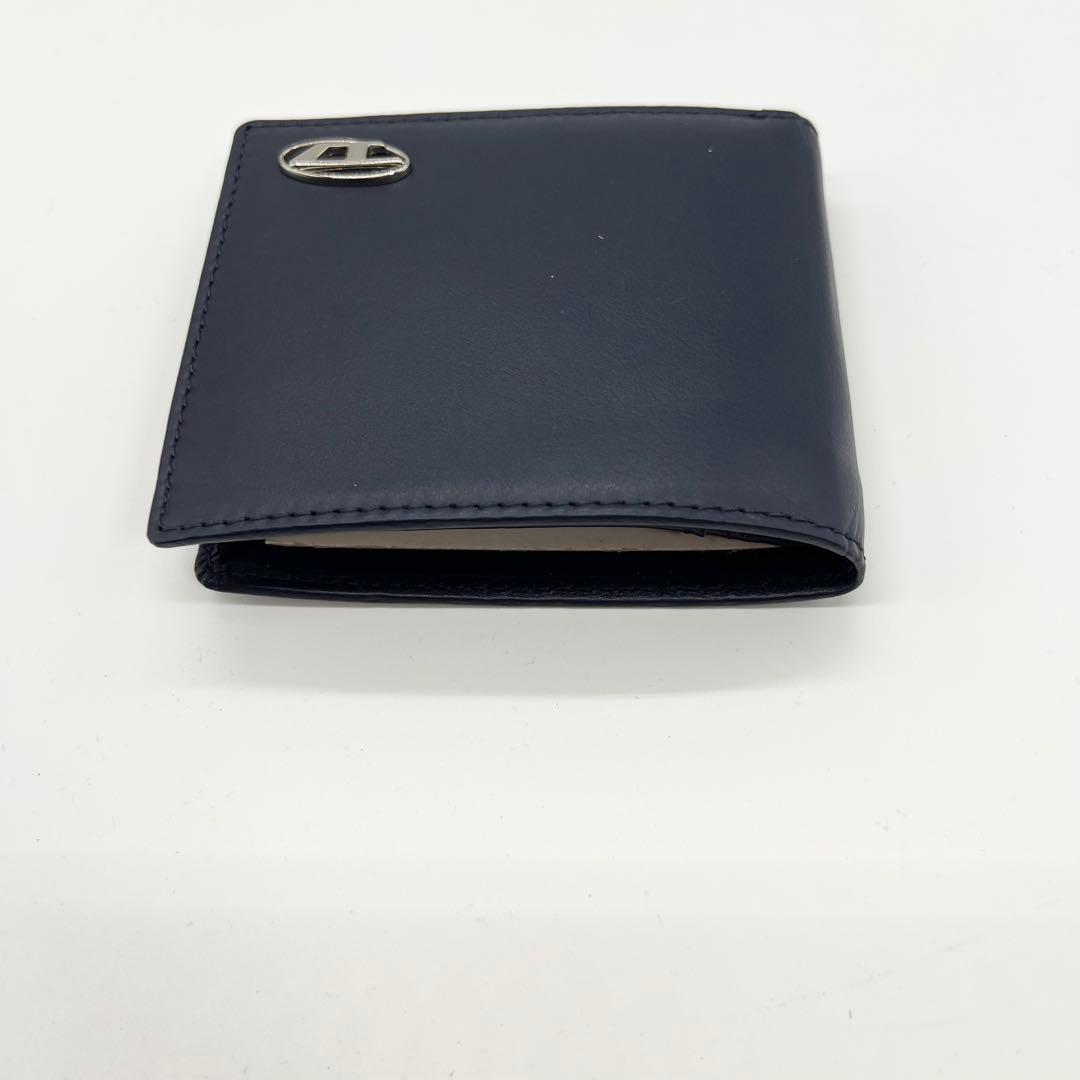 新品未使用✨DIESEL　二つ折り財布　レザー　ネイビー　Dロゴ　現行　正規品