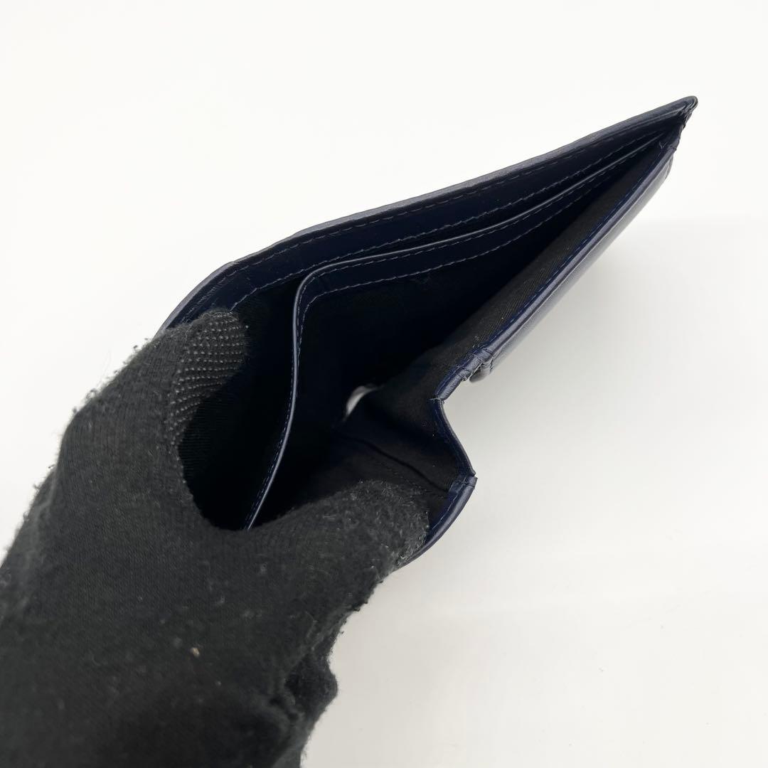 新品未使用✨DIESEL　二つ折り財布　レザー　ネイビー　Dロゴ　現行　正規品