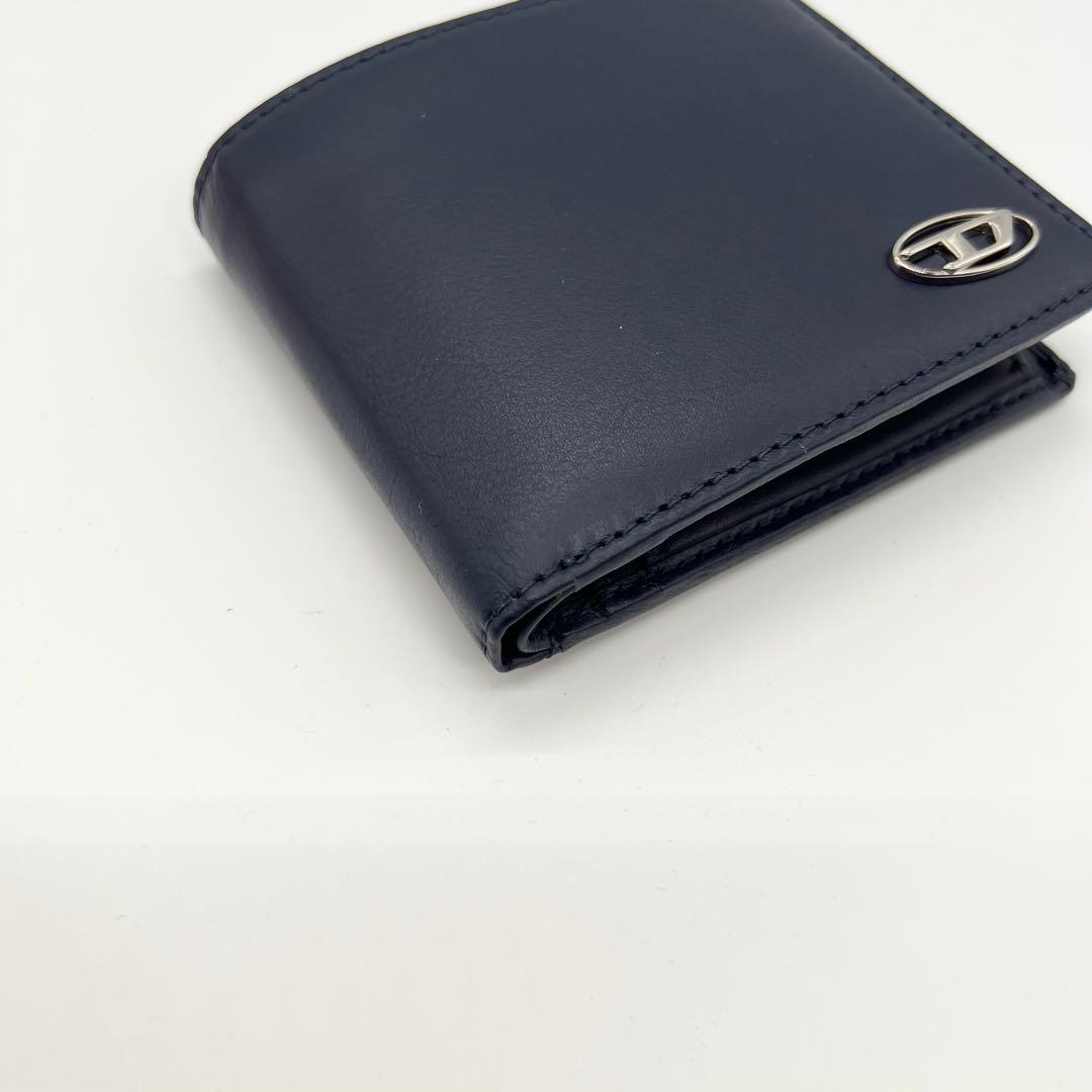 新品未使用✨DIESEL　二つ折り財布　レザー　ネイビー　Dロゴ　現行　正規品
