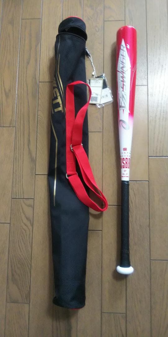 [未使用]軟式野球バットとケースのセット ジュニア向け