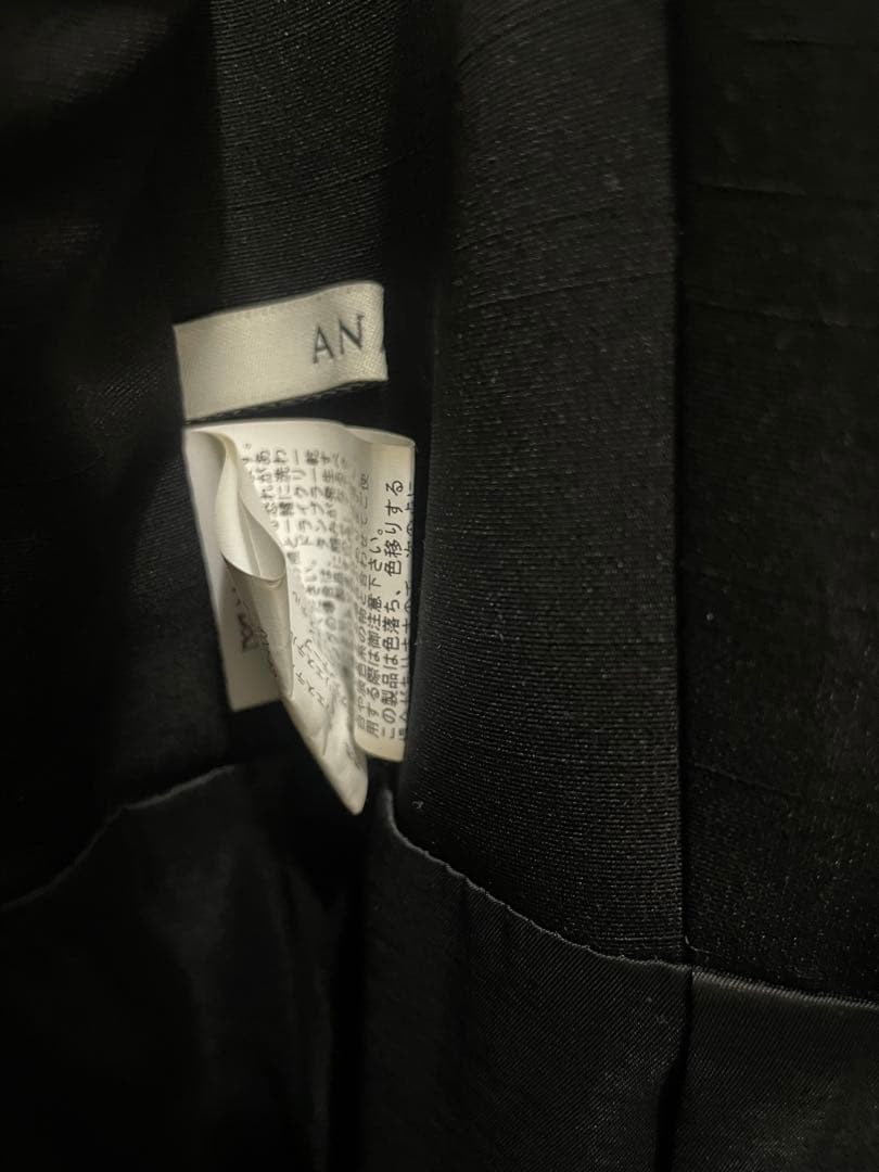 ANAYI 黒 Vネック ワンピース