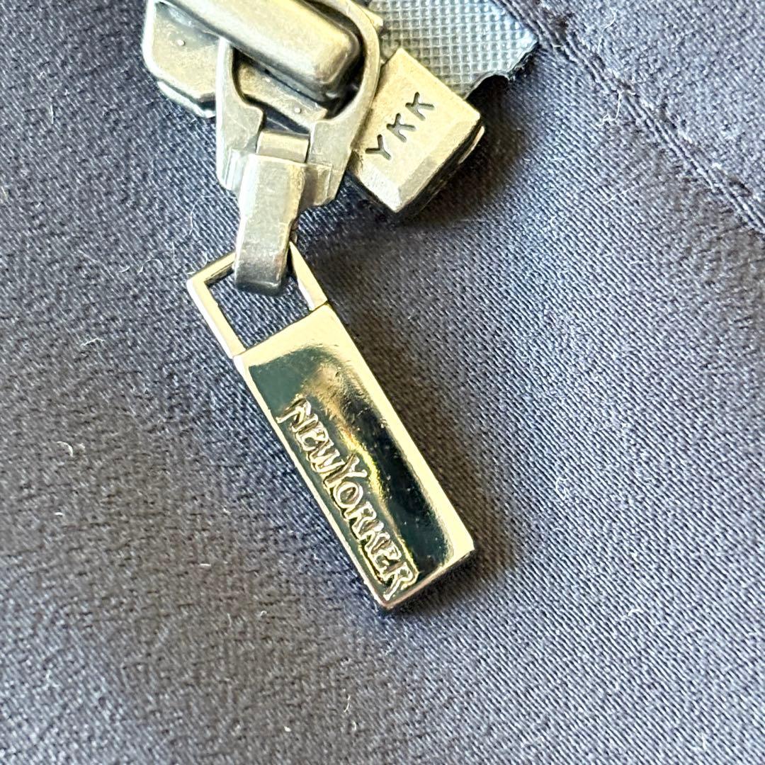 2866y美品ニューヨーカー フーデットショートパデットダウン 紺 近年 フレア