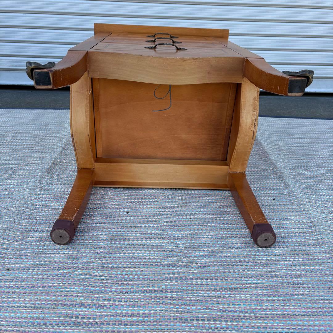 【送料込】アンティーク家具　猫足　木製チェスト　サイドボード　象嵌　英国風