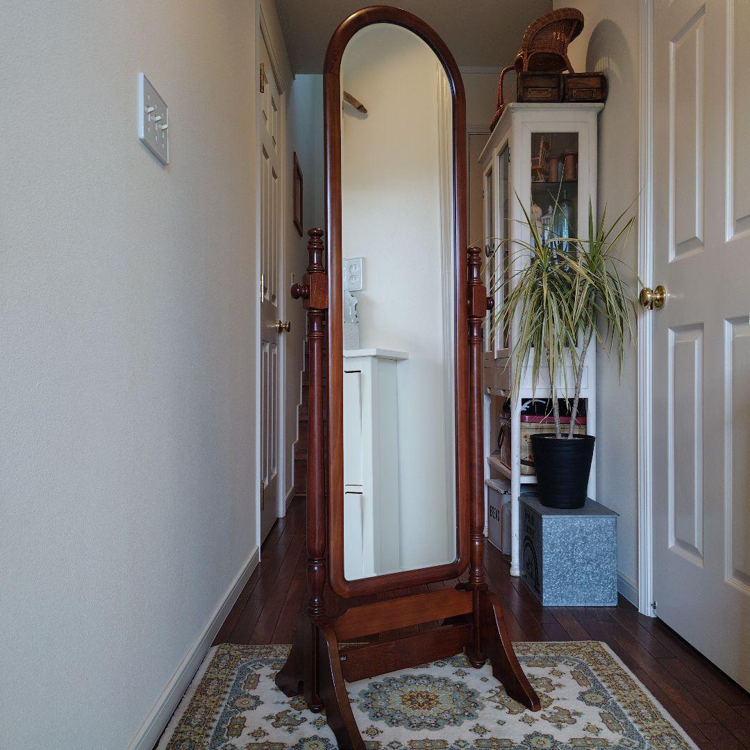 【カリモク姿見】karimoku スタンドミラー 鏡 コロニアルシリーズ