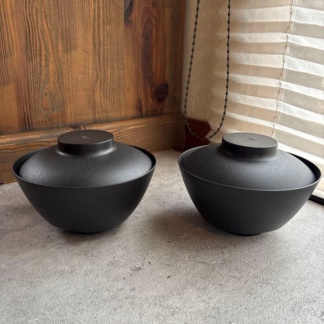 ARAS エイラス どんぶり鉢 浅鉢セット ブラック 2個セット