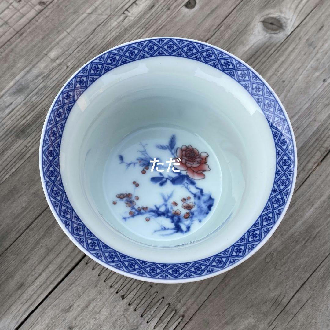 景徳鎮 青花馬蹄三才蓋碗 茶碗 茶道具 煎茶器 新品未使用