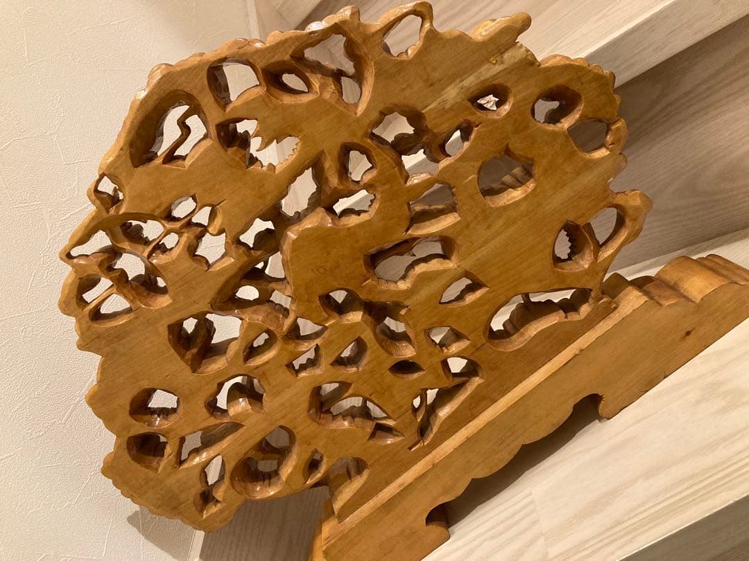 木彫り　一刀彫　9龍　一級品　骨董品