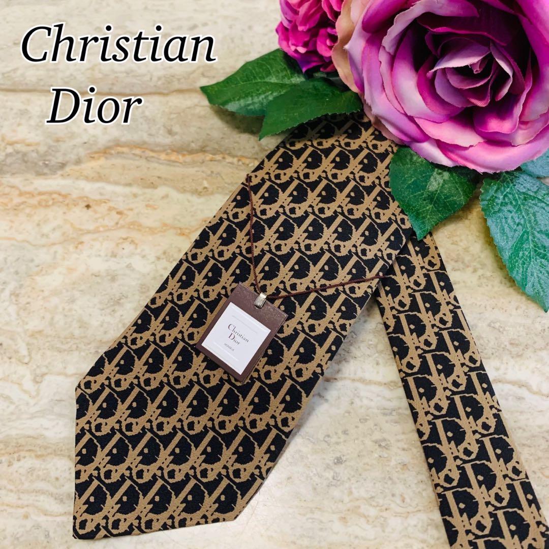 N195 新品未使用 クリスチャンディオール トロッター柄 ネクタイ メンズ