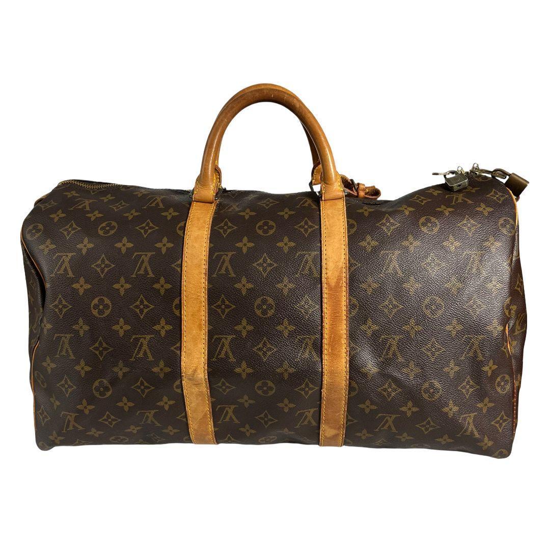 【正規品】ルイヴィトン　モノグラム　キーポル50　ボストンバッグ　茶　旅行かばん