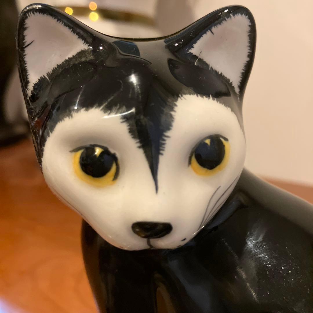 英国ビンテージ　可愛過ぎる猫ちゃんの陶器オブジェ