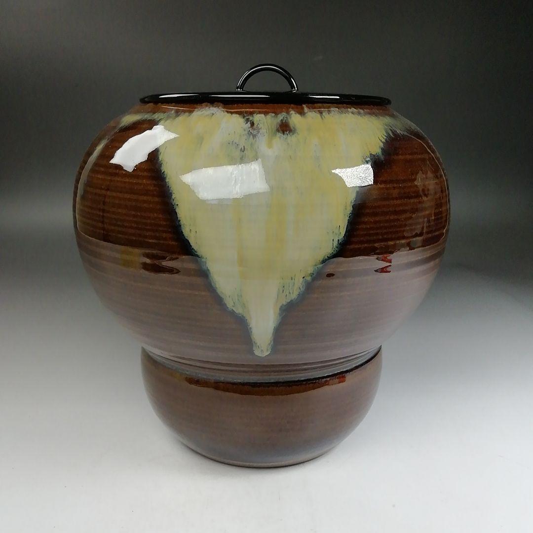 Ｗ１５４　水指　『高取焼』『箪瓢水指』『高取喜恵 造』　共箱　茶道具