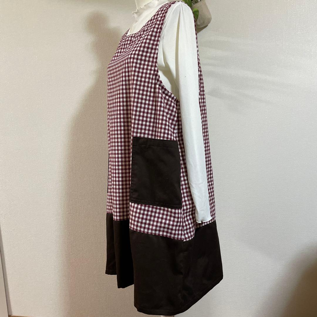 ＆LOVE様　ギンガムチェック　エプロン　ワンピース