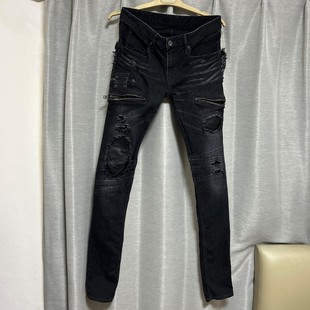 LGB レザー使用ダメージデニム サイズ26