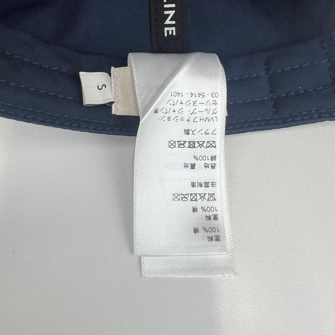美品　CELINE セリーヌ キャップ 帽子　コットン　ネイビー　ロゴ　刺繍　S