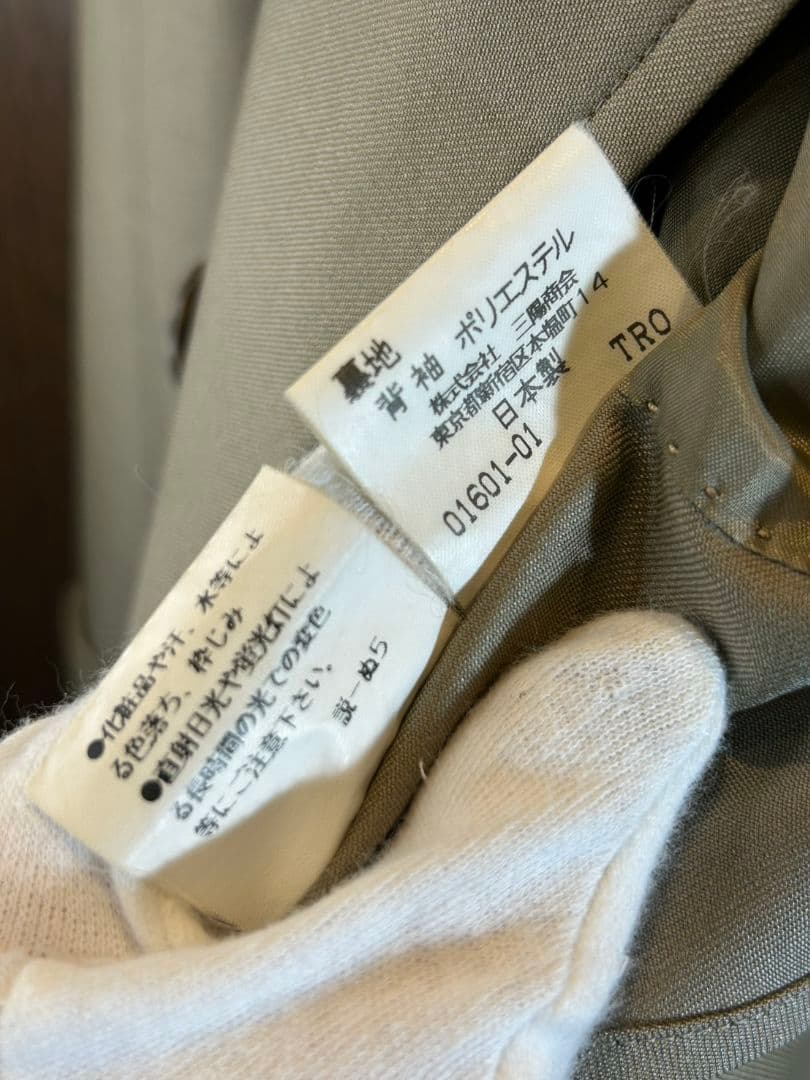 Burberrysメンズステンカラーコート　裏地無地