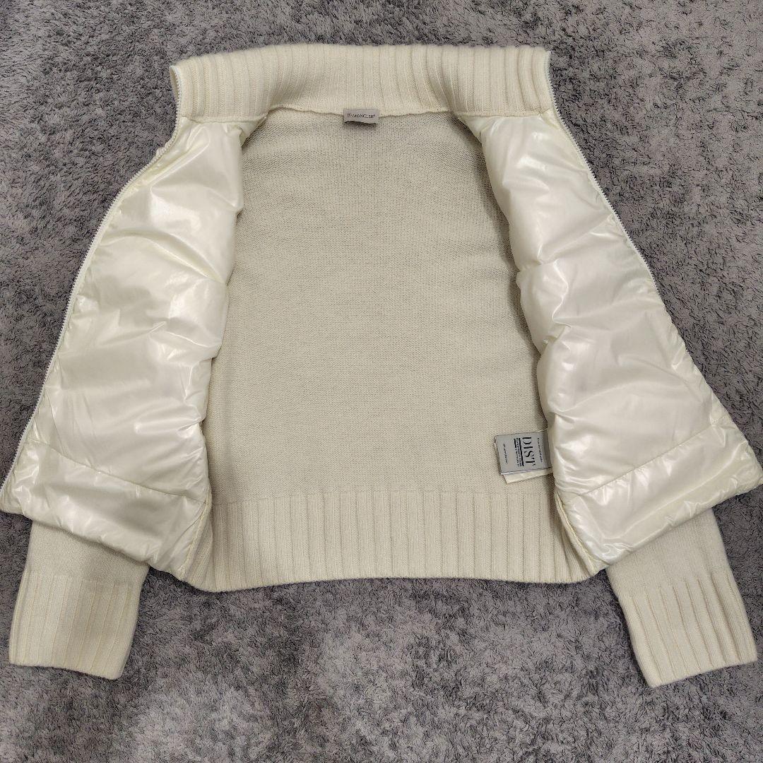モンクレール ダウン×ニット ハイブリッドダウンカーディガン アイボリー S