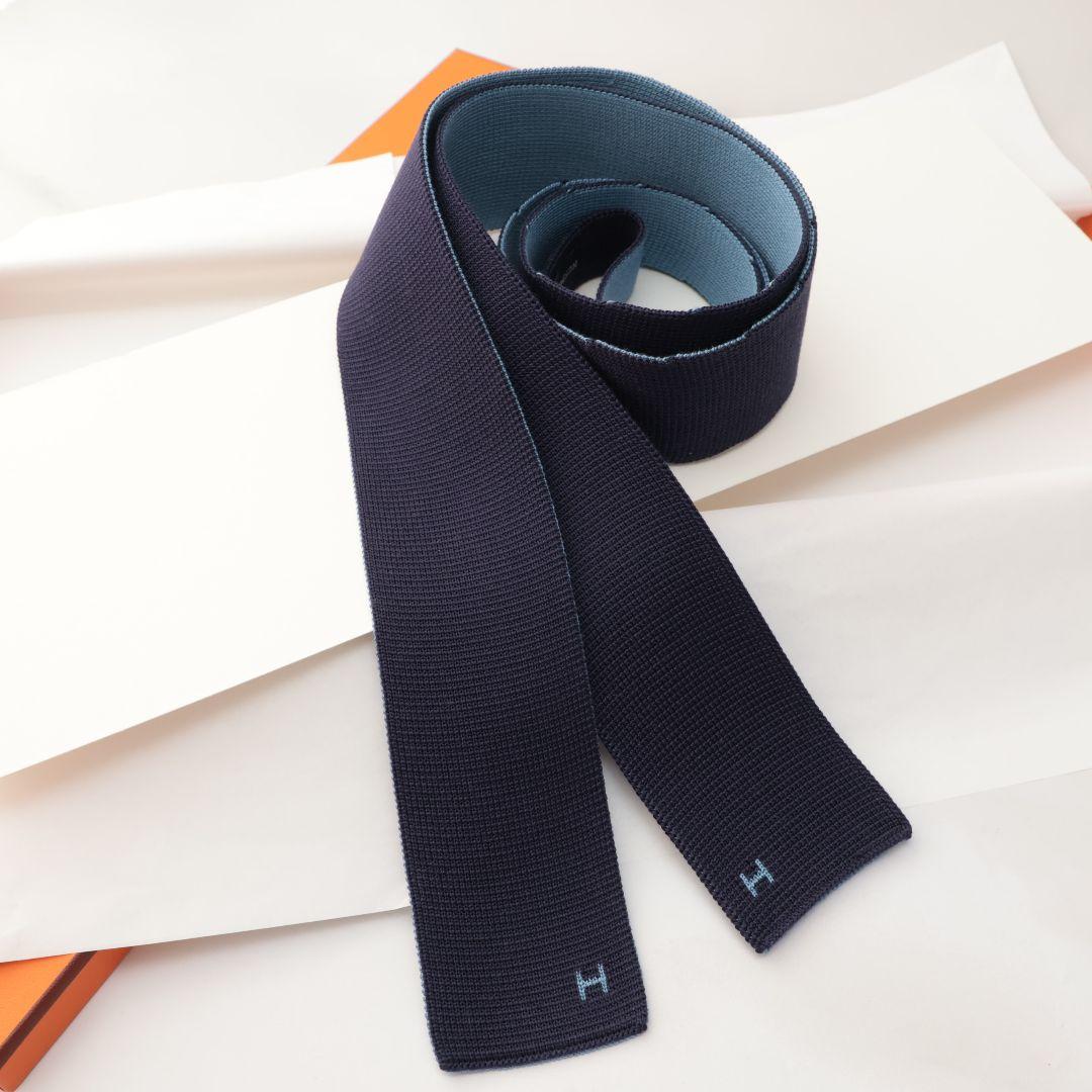 ソルド品 HERMES エルメス 未使用リバーシブル ネクタイ ニットタイ