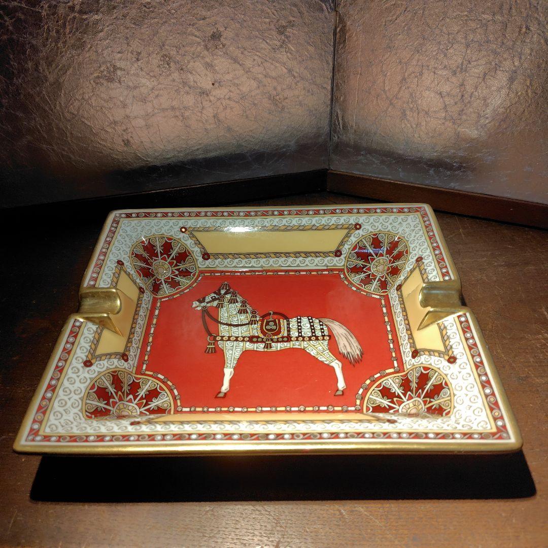 1月7日までのお年玉価格HERMES灰皿アッシュトレイ馬の絵柄 HERMES灰皿