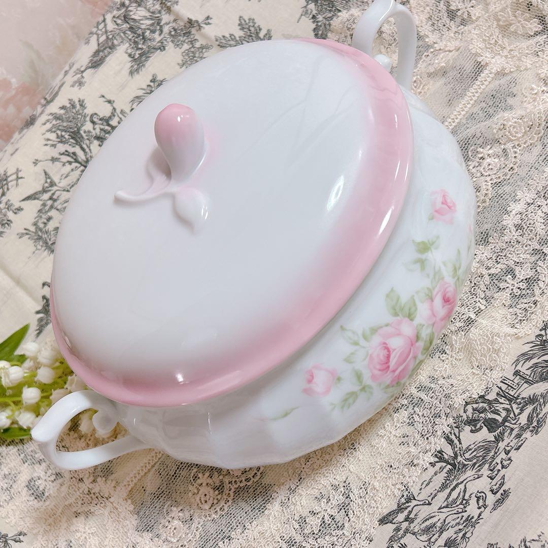 新品スープチューリン キャサリン柄プランドパリ陶器キャセロール/イマン マニー