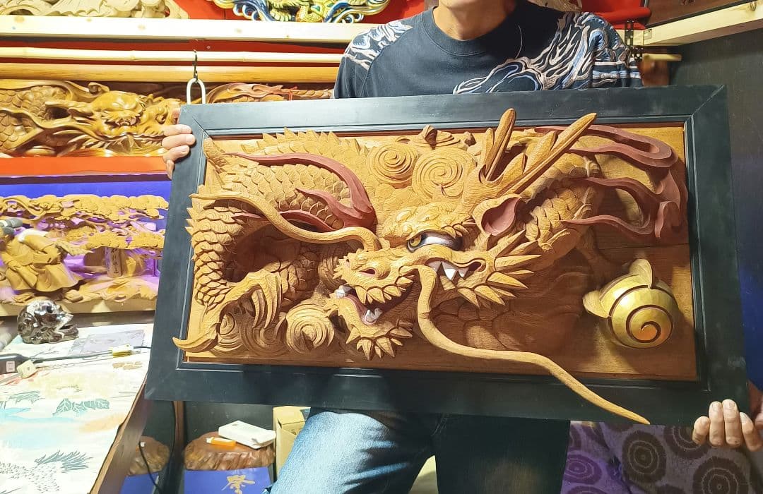 うえの信様専　大型　木彫　彫刻　龍　ドラゴン　欄間　だんじり　山車　寺院　現状品