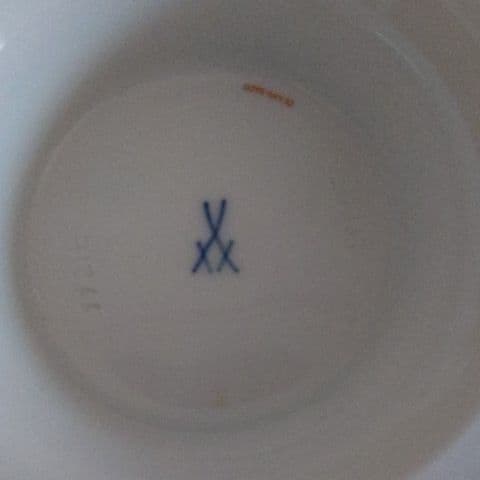 【専用】【未使用】Meissen ホワイトローズ／フラワーベース大 バラ柄金縁