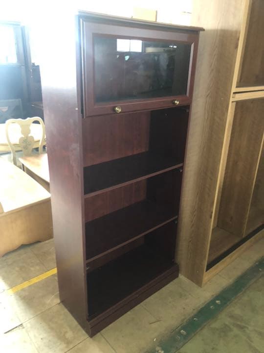 収納棚 本棚 ガラス付き アンティーク