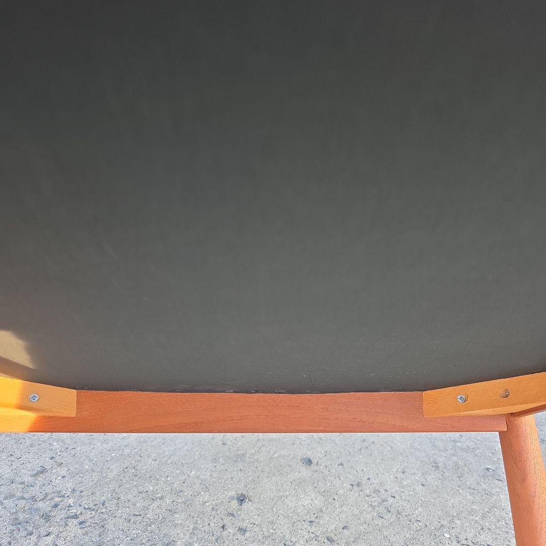 日田工芸 ヴィンテージ チーク無垢材×本革 アームチェア ダイニング ②