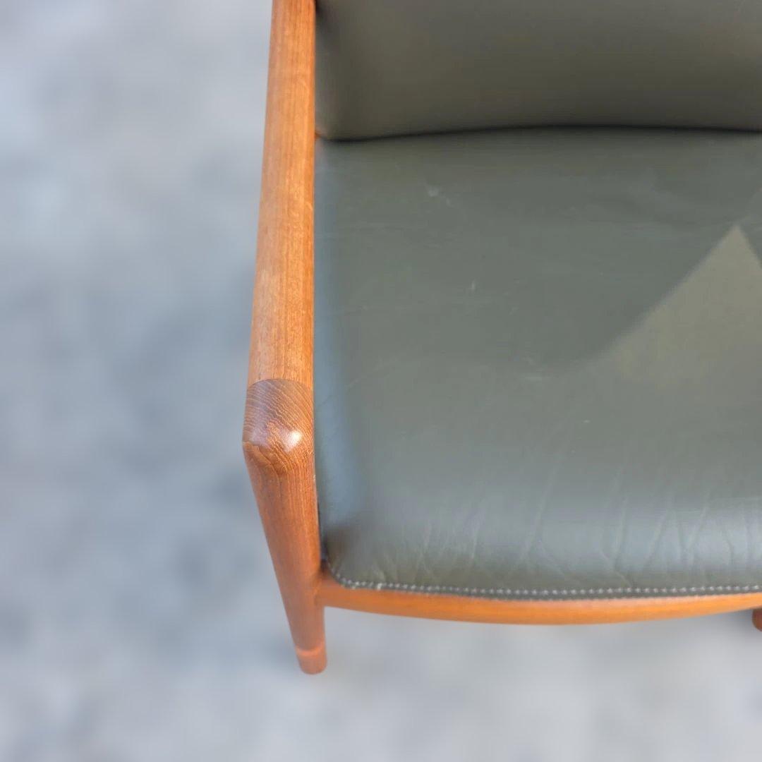 日田工芸 ヴィンテージ チーク無垢材×本革 アームチェア ダイニング ②