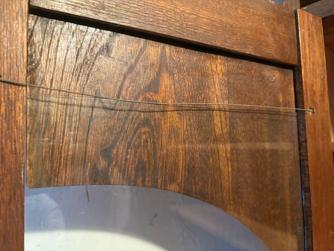 木製ガラス扉キャビネット　本箱　本棚　レトロ