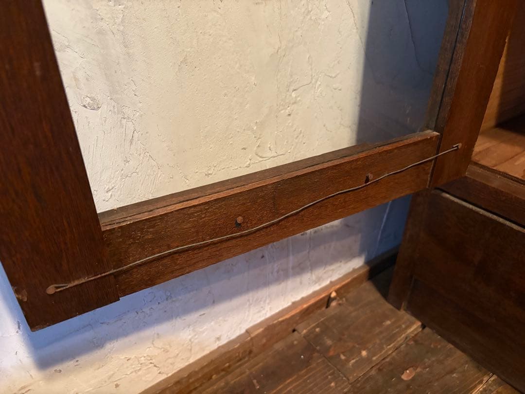 木製ガラス扉キャビネット　本箱　本棚　レトロ