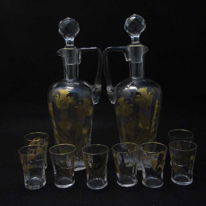 アンティークバカラ1900年頃作成品　リキュールセット