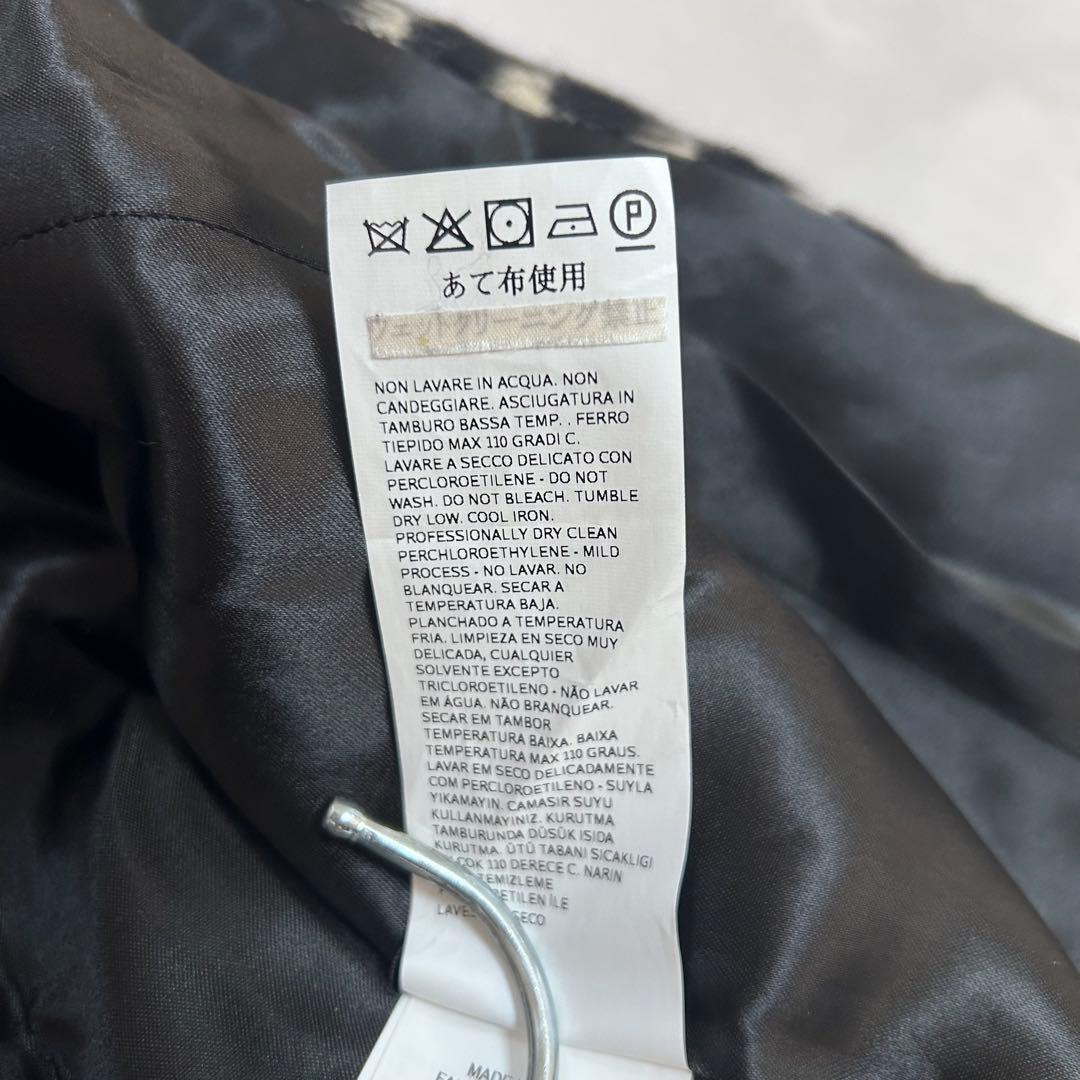 美品✨ペニーブラック　カシミヤ　モヘア　チェック　スタンドカラーシャギーコート