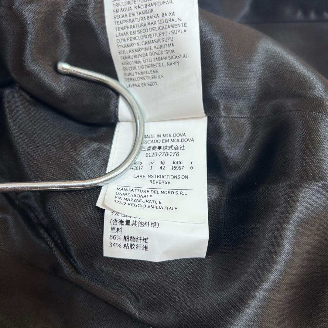 美品✨ペニーブラック　カシミヤ　モヘア　チェック　スタンドカラーシャギーコート