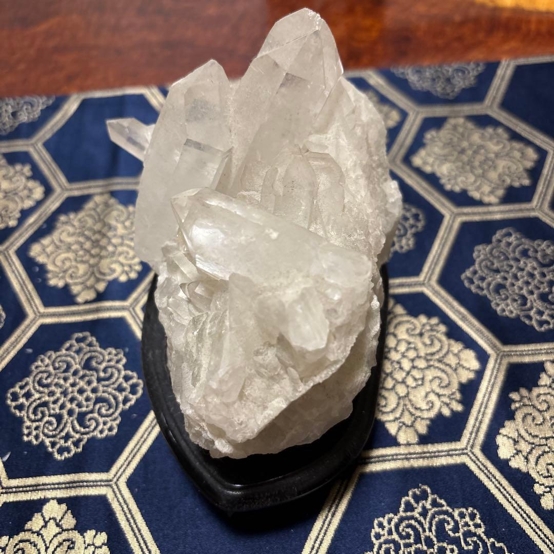 透明クォーツクリスタル 置物 スタンド付き