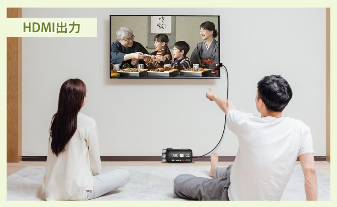 ビデオカメラ 5K 64MP IR ナイトビジョンカメラ 18倍 デジタルズーム